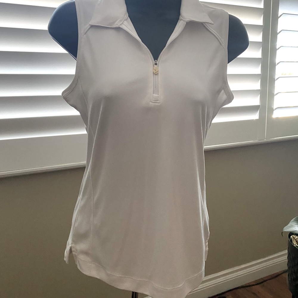 White golf shirt by Slazenger